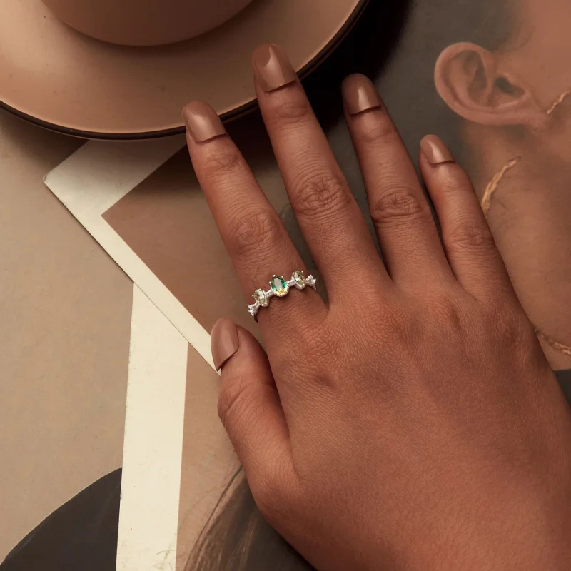 (Bild für) PANDORA Style Farbverlaufs-Glastourmalin Ring - BSR527 - Ansicht 6