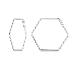 (Bild für) PANDORA Style Hexagon Einfache Ohrringe - SCE1710