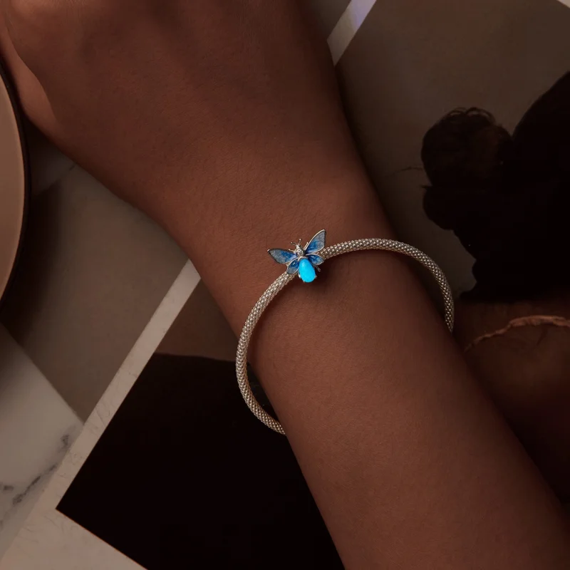 (Bild für) PANDORA Style Leuchtende Blaue Bienen-Anhänger - SCC2734 - Ansicht 4