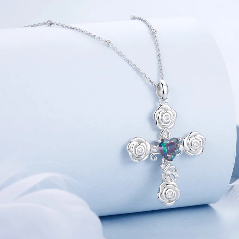 (Bild für) PANDORA Style Rosen-Kreuz Halskette - BSN379 - Ansicht 2