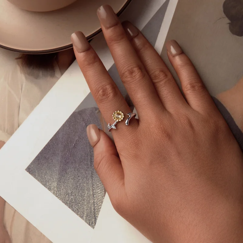 (Bild für) PANDORA Style Sonnenblume Offener Ring - BSR549-E - Ansicht 4