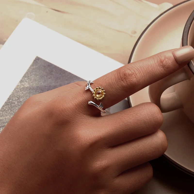 (Bild für) PANDORA Style Sonnenblume Offener Ring - BSR549-E - Ansicht 5