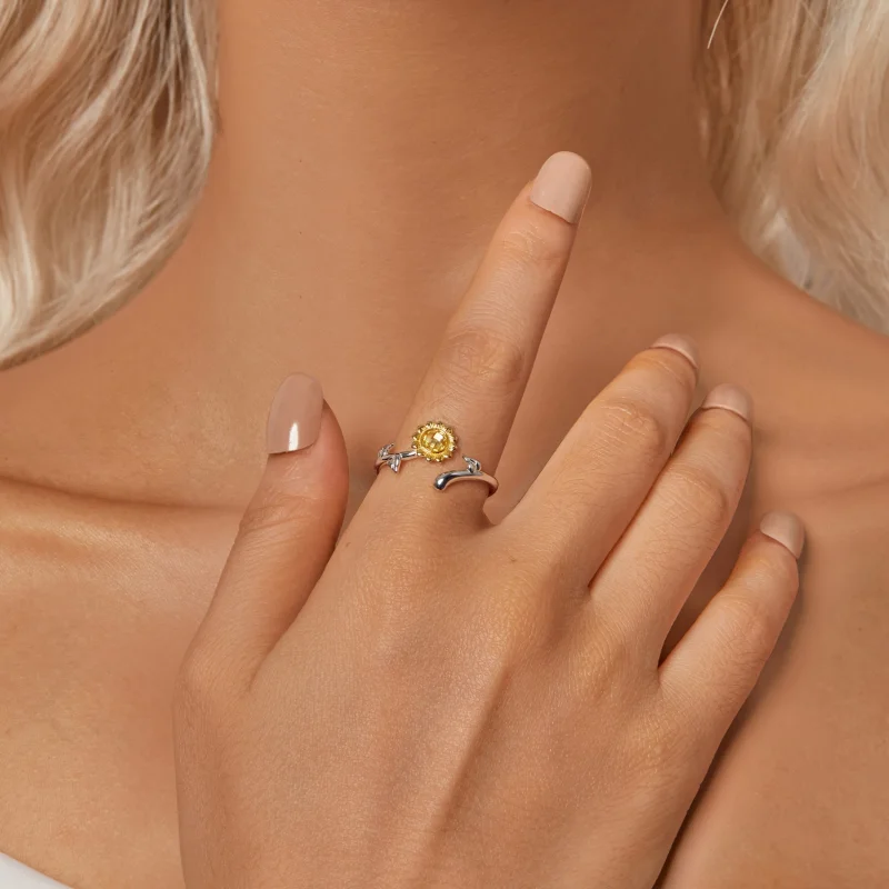 (Bild für) PANDORA Style Sonnenblume Offener Ring - BSR549-E - Ansicht 6