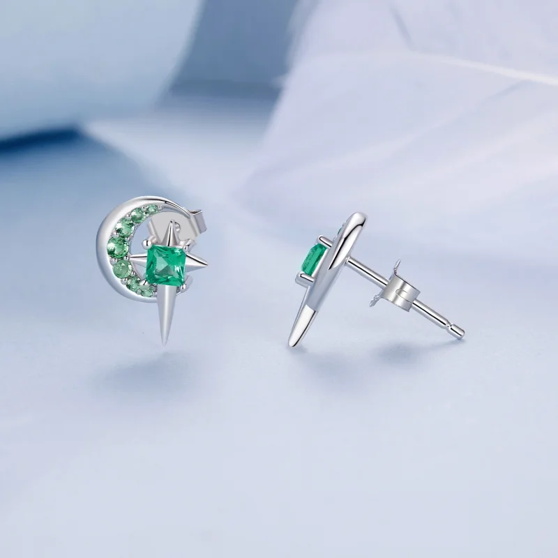 (Bild für) PANDORA Style Stern- und Mond-Ohrringe - BSE972 - Ansicht 4