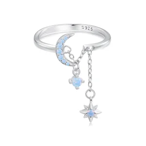 (Bild für) PANDORA Style Stern- und Mondketten-Öffnungsring - BSR548-E