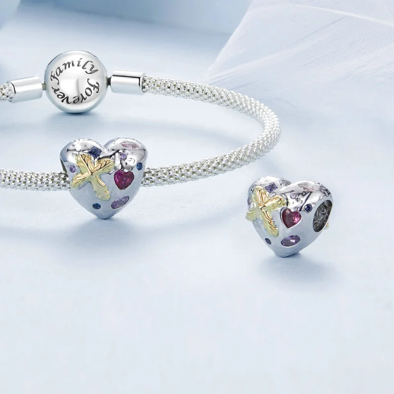 (Bild für) PANDORA Style Vintage Kreuz-Herz-Anhänger - BSC1006 - Ansicht 4