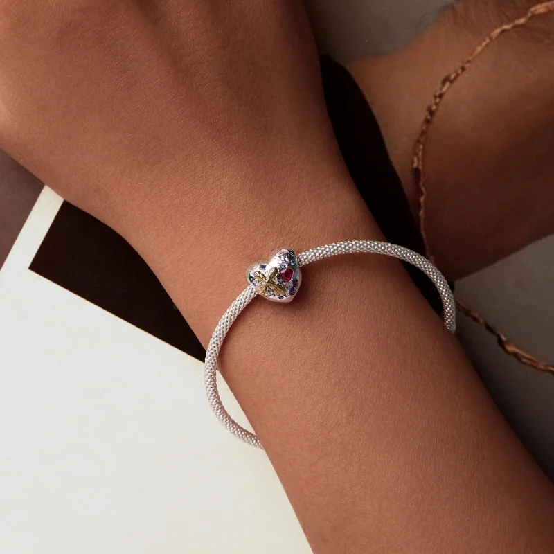 (Bild für) PANDORA Style Vintage Kreuz-Herz-Anhänger - BSC1006 - Ansicht 6