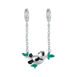 (Bild für) PANDORA Stil Bambuswald Panda Anhänger aus Silber - SCC2810