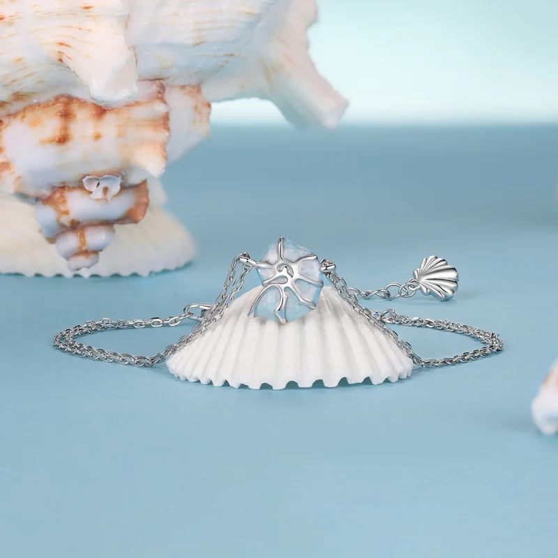 (Bild für) PANDORA Stil Blaue Muschel-Armband - BSB176 - Ansicht 3