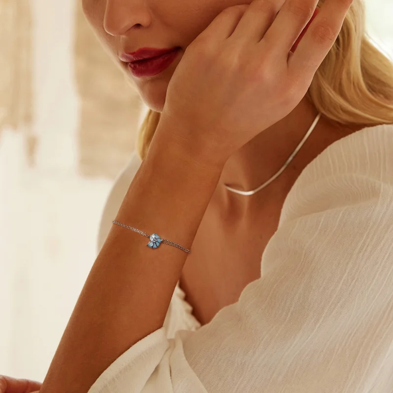 (Bild für) PANDORA Stil Blaue Muschel-Armband - BSB176 - Ansicht 7
