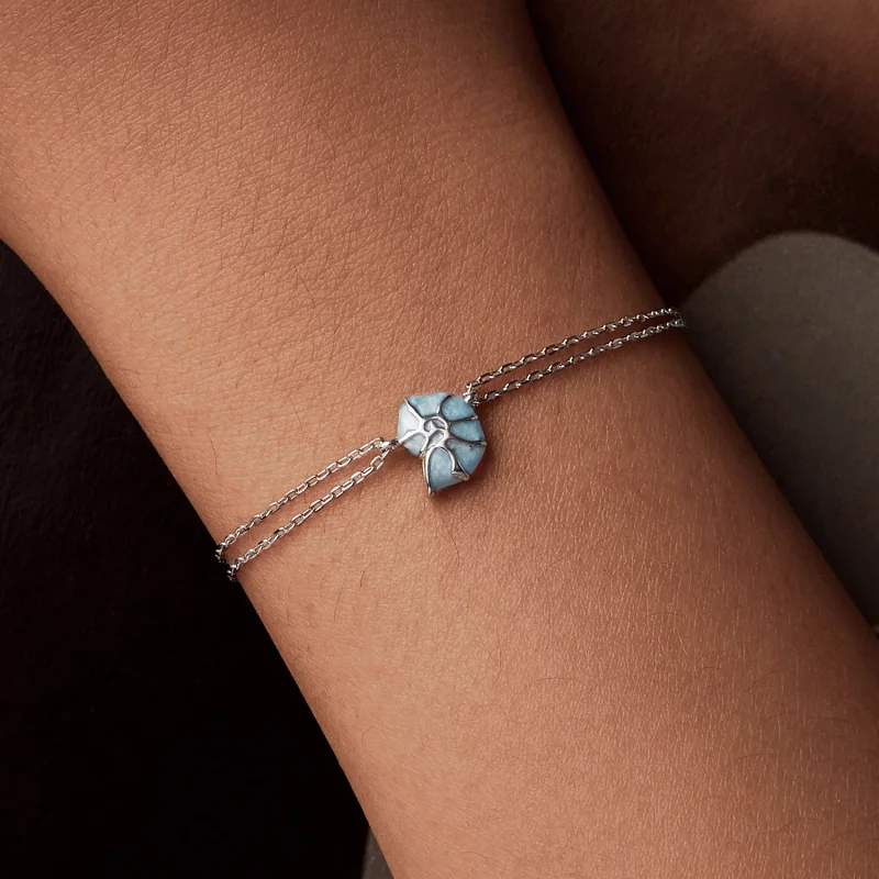 (Bild für) PANDORA Stil Blaue Muschel-Armband - BSB176 - Ansicht 8