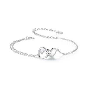 (Bild für) PANDORA Stil Doppelherz-Armband - BSB178