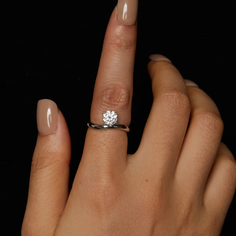 (Bild für) PANDORA Stil Einfacher 1ct Moissanit Ring (mit einem Zertifikat) - MSR050 - Ansicht 4