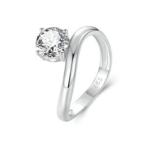 (Bild für) PANDORA Stil Einfacher 1ct Moissanit Ring (mit einem Zertifikat) - MSR050