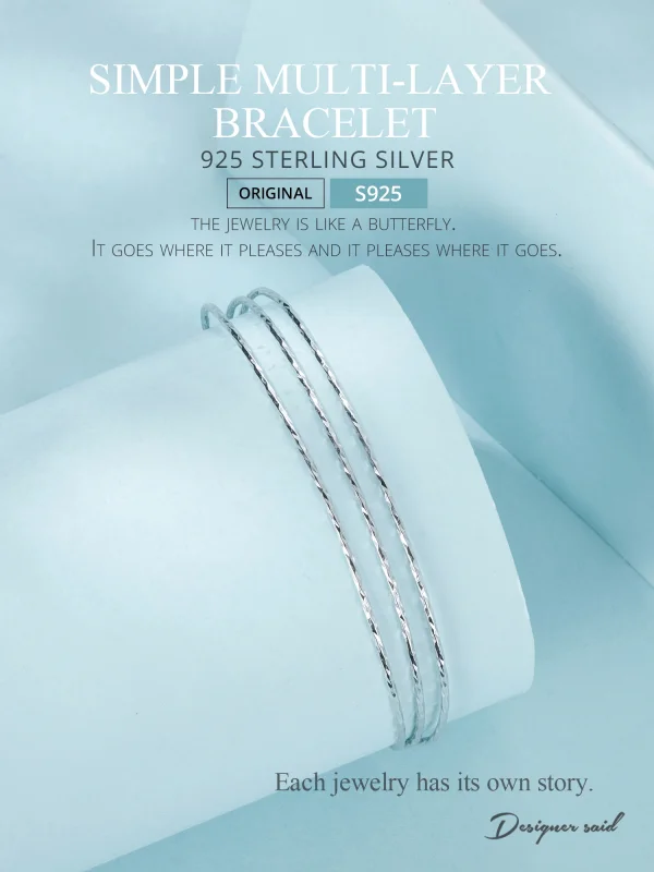 (Bild für) PANDORA-Stil Einfaches mehrreihiges Armband - SCB273 - Ansicht 2