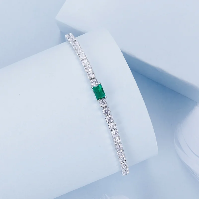 (Bild für) PANDORA Stil Elegantes Smaragd-Armband - BSB179 - Ansicht 2