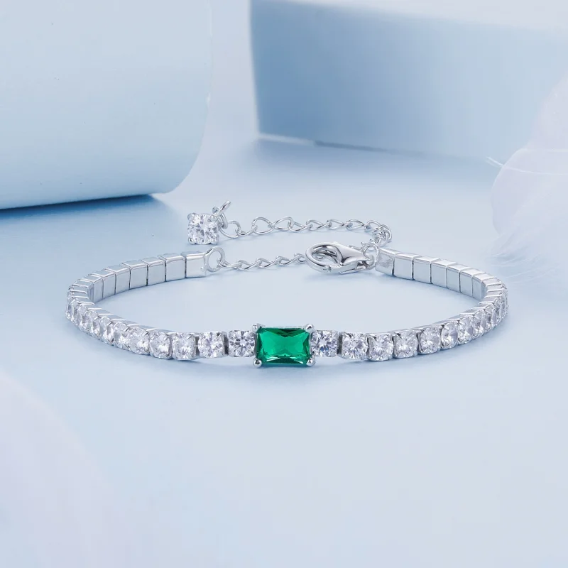 (Bild für) PANDORA Stil Elegantes Smaragd-Armband - BSB179 - Ansicht 3