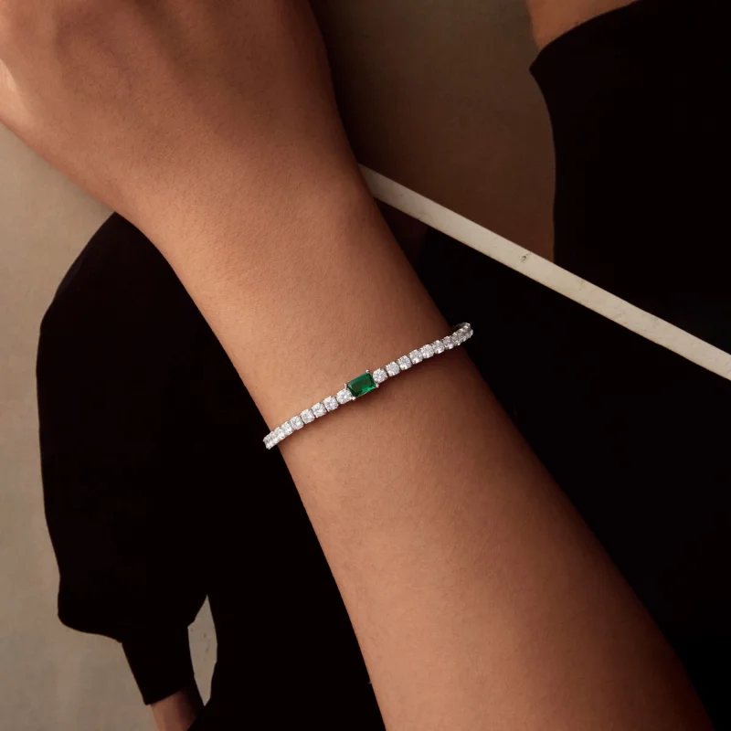 (Bild für) PANDORA Stil Elegantes Smaragd-Armband - BSB179 - Ansicht 4