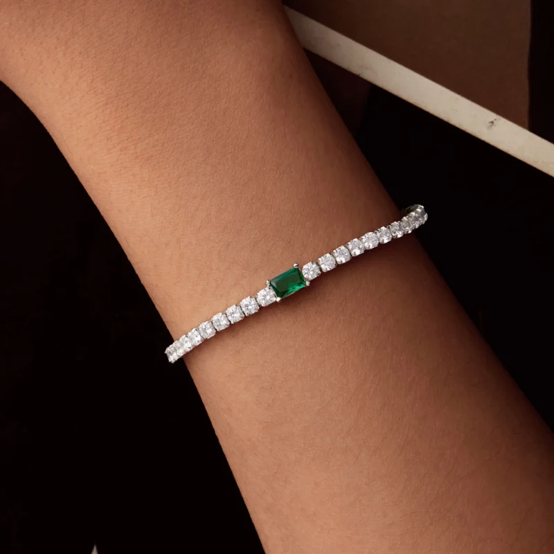 (Bild für) PANDORA Stil Elegantes Smaragd-Armband - BSB179 - Ansicht 8