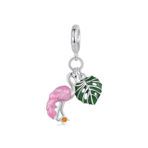 (Bild für) PANDORA Stil Flamingo Schildkrötenblatt Anhänger - SCC2830