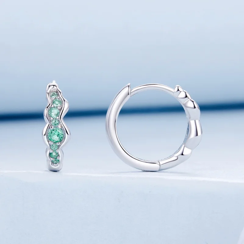 (Bild für) PANDORA-Stil Green Wave Ohrringe - BSE1034 - Ansicht 2