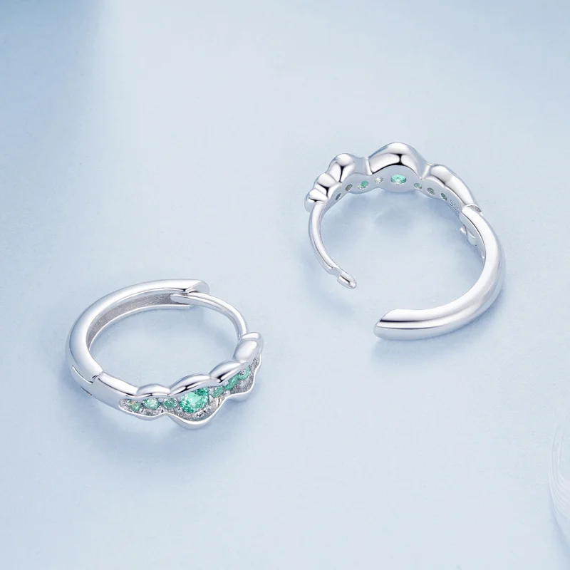 (Bild für) PANDORA-Stil Green Wave Ohrringe - BSE1034 - Ansicht 4