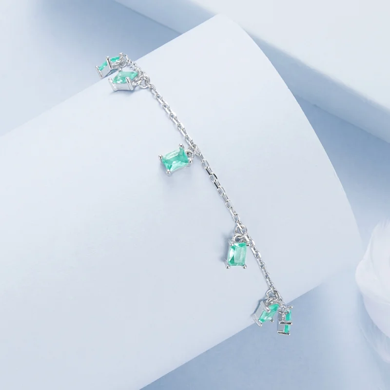 (Bild für) PANDORA Stil Grünes kleines Quasten-Armband - BSB168 - Ansicht 2