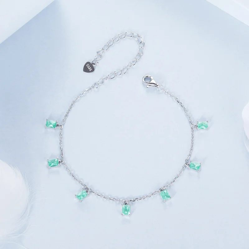 (Bild für) PANDORA Stil Grünes kleines Quasten-Armband - BSB168 - Ansicht 3