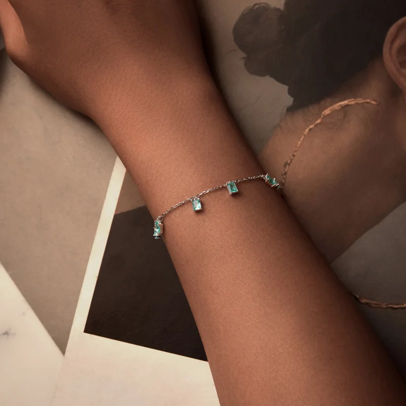 (Bild für) PANDORA Stil Grünes kleines Quasten-Armband - BSB168 - Ansicht 4