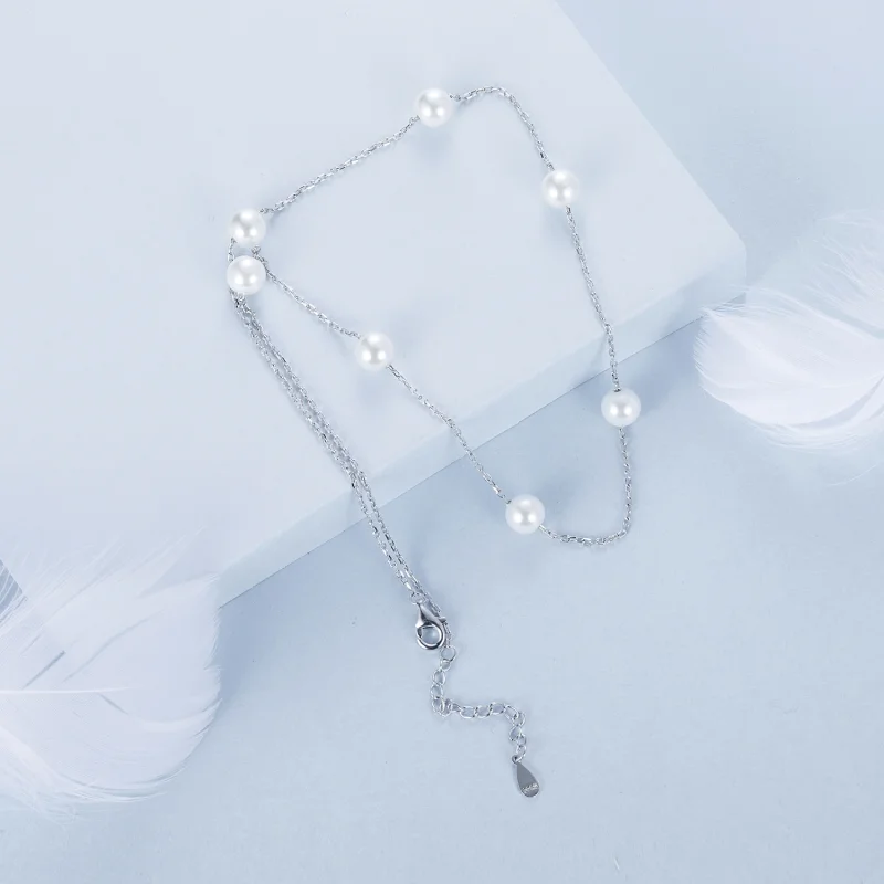 (Bild für) PANDORA-Stil Gypsophila-Halskette - BSN389 - Ansicht 4