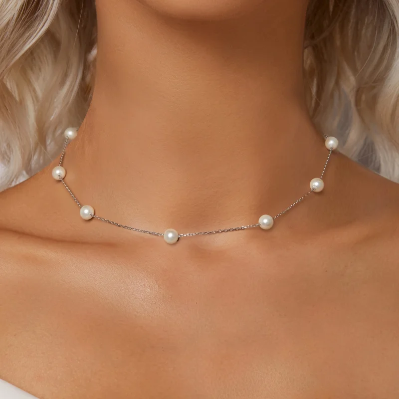 (Bild für) PANDORA-Stil Gypsophila-Halskette - BSN389 - Ansicht 6