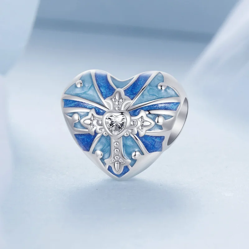 (Bild für) PANDORA-Stil Herzförmiges Kreuz-Anhänger - BSC1024 - Ansicht 2