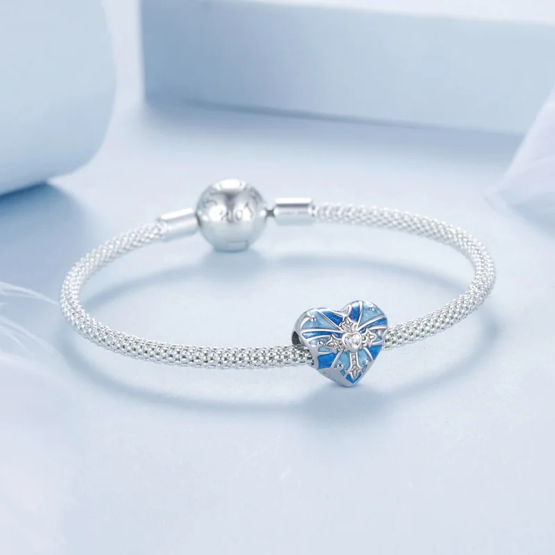 (Bild für) PANDORA-Stil Herzförmiges Kreuz-Anhänger - BSC1024 - Ansicht 5