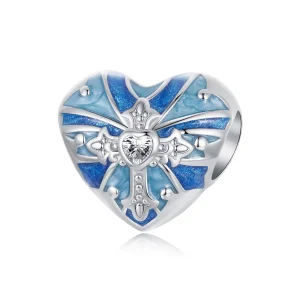 (Bild für) PANDORA-Stil Herzförmiges Kreuz-Anhänger - BSC1024