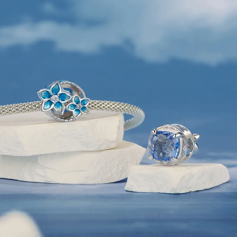 (Bild für) PANDORA Stil Kleine Ritterspornblume Charm - BSC1029 - Ansicht 4