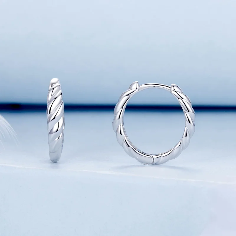 (Bild für) PANDORA-Stil Metall-Twist-Ohrringe - BSE1024-M - Ansicht 2