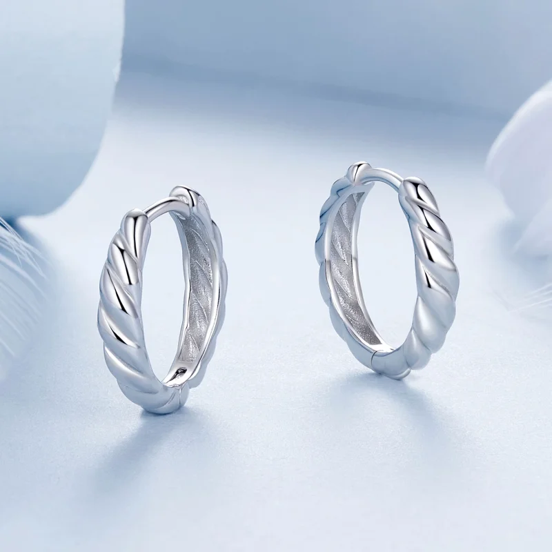 (Bild für) PANDORA-Stil Metall-Twist-Ohrringe - BSE1024-M - Ansicht 3