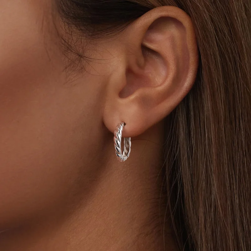 (Bild für) PANDORA-Stil Metall-Twist-Ohrringe - BSE1024-M - Ansicht 6