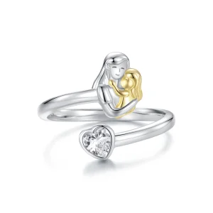 (Bild für) PANDORA Stil Mutter und Tochter Umarmung Offener Ring - SCR1052-E
