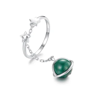 (Bild für) PANDORA Stil Naturmalachit Offener Ring - SCR1034-E