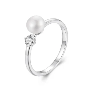 (Bild für) PANDORA Stil Naturperlen Moissanit Ring (mit einem Zertifikat) - MSR053