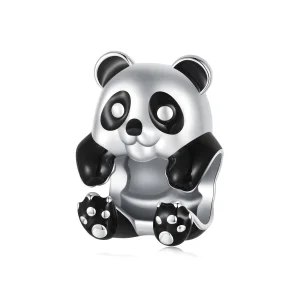 (Bild für) PANDORA Stil Panda Anhänger Charm aus Sterlingsilber - SCC2811