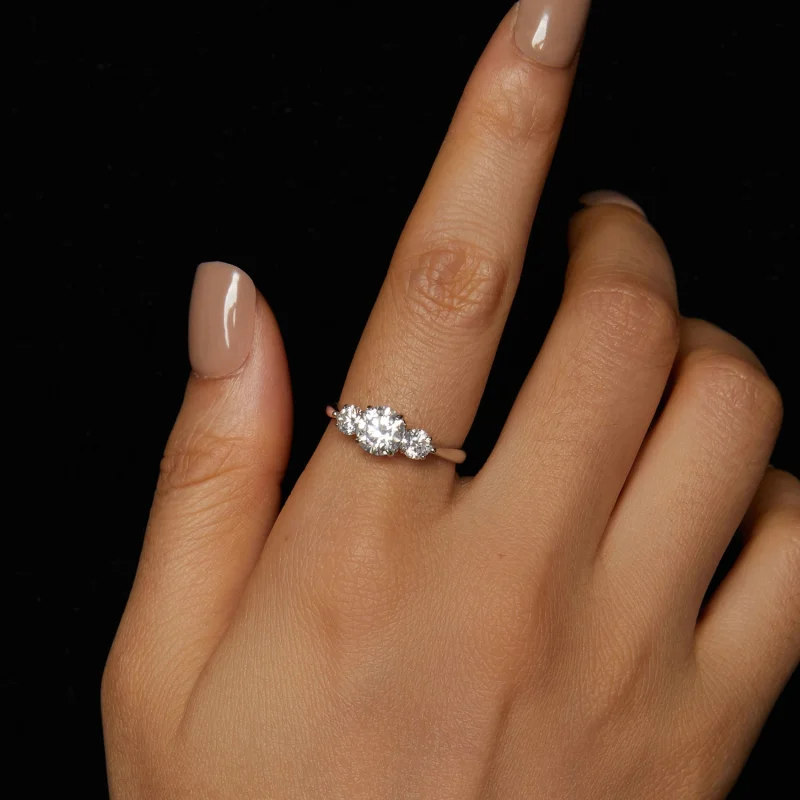 (Bild für) PANDORA Stil Romantischer 1ct Moissanit Offener Ring (mit einem Zertifikat) - MS - Ansicht 4