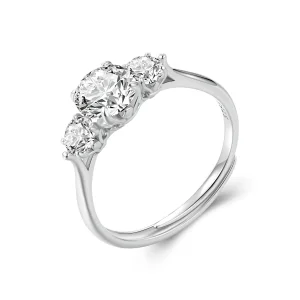 (Bild für) PANDORA Stil Romantischer 1ct Moissanit Offener Ring (mit einem Zertifikat) - MSR051-E
