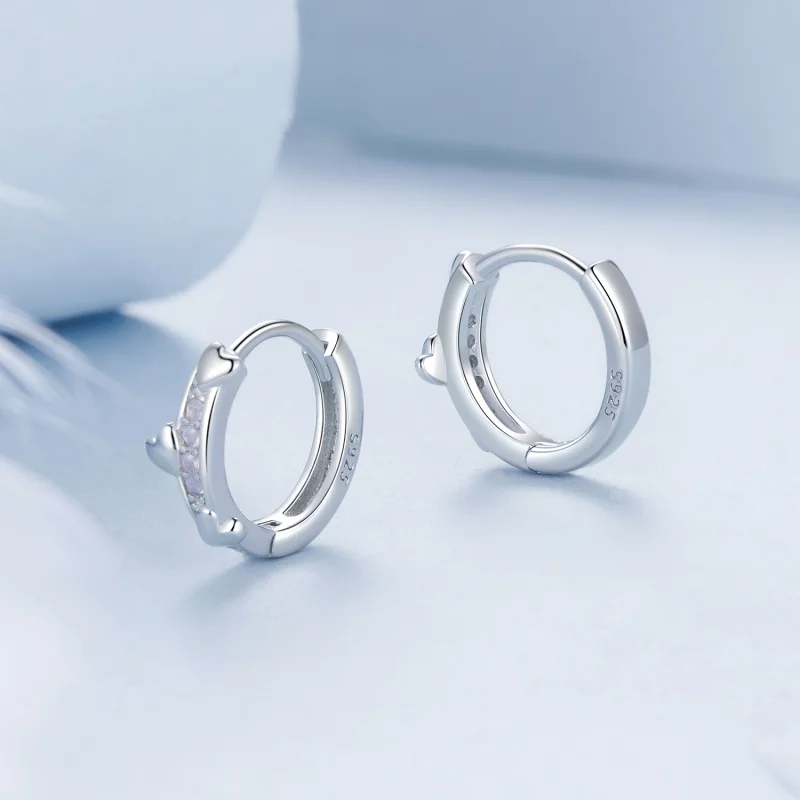(Bild für) PANDORA-Stil Rosa Herz Ohrringe - BSE1018 - Ansicht 3