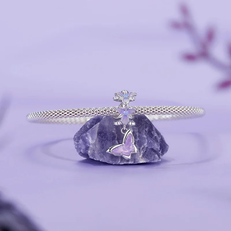 (Bild für) PANDORA Stil Schmetterling Iris Anhänger - BSC1033 - Ansicht 4