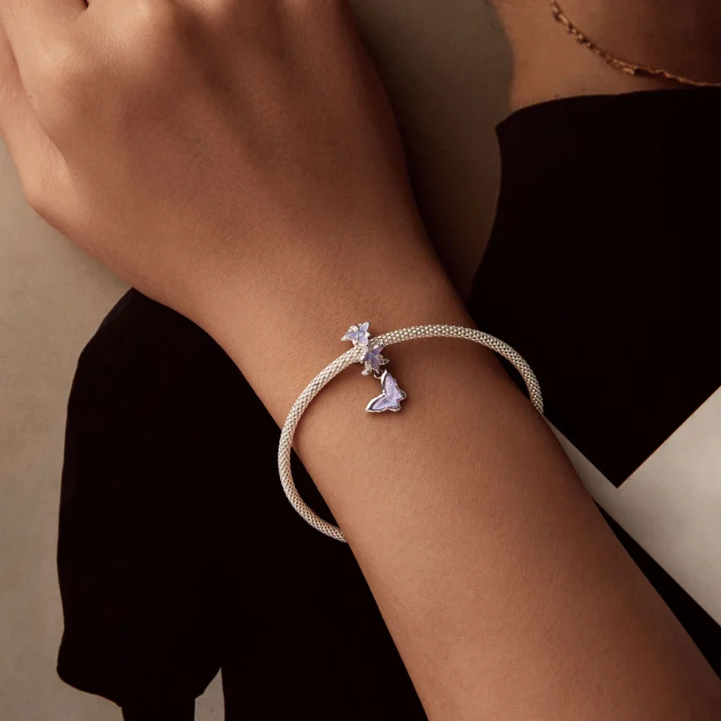 (Bild für) PANDORA Stil Schmetterling Iris Anhänger - BSC1033 - Ansicht 6