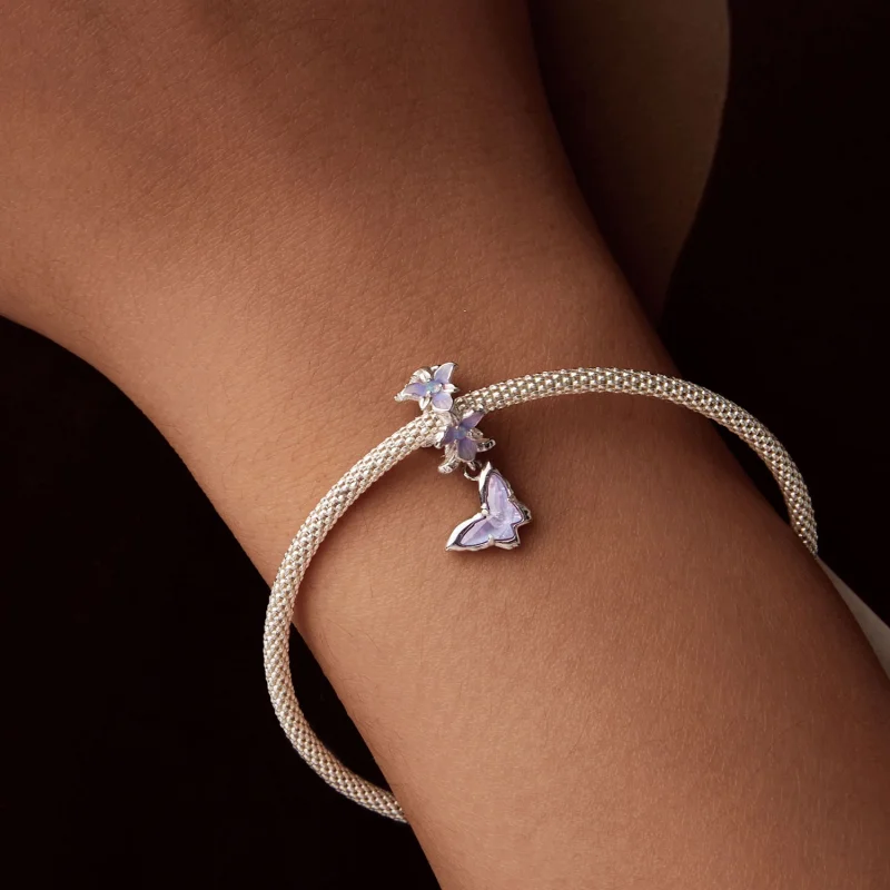 (Bild für) PANDORA Stil Schmetterling Iris Anhänger - BSC1033 - Ansicht 7