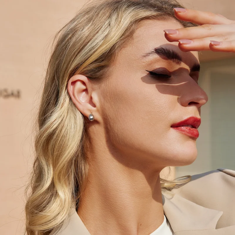 (Bild für) PANDORA-Stil Silberne Tränenohrringe - BSE1014 - Ansicht 7