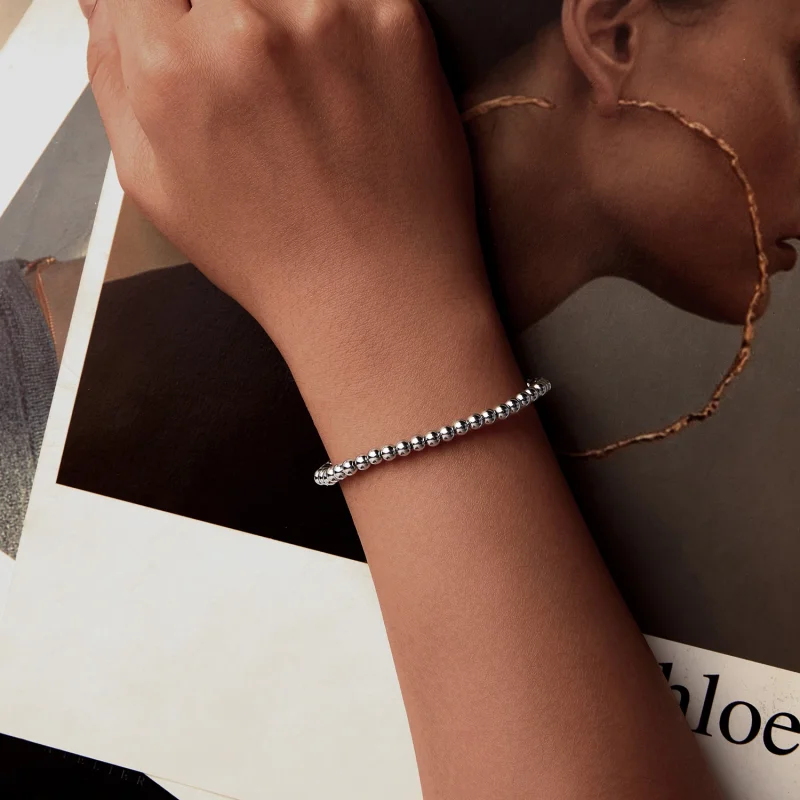 (Bild für) PANDORA-Stil Silberperlen-Armband - BSB175 - Ansicht 4